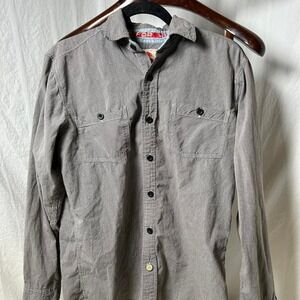 Carhartt‎ Shirt Mens medium Gray Stripe Button Up Workwear Double  heart logo